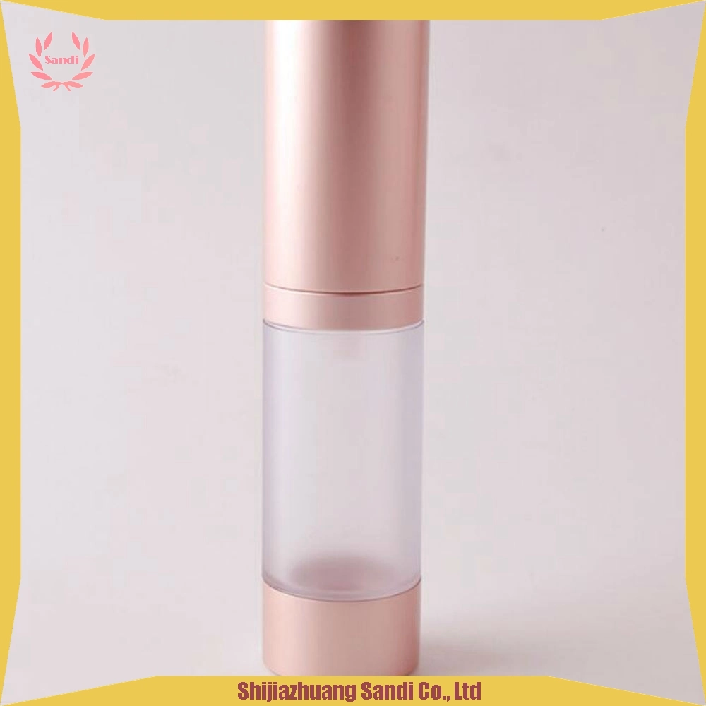 Precision Finished 15ml 30ml 50ml Silver Airless Pump Bottle Refill Lotion Cream Frosted Airless