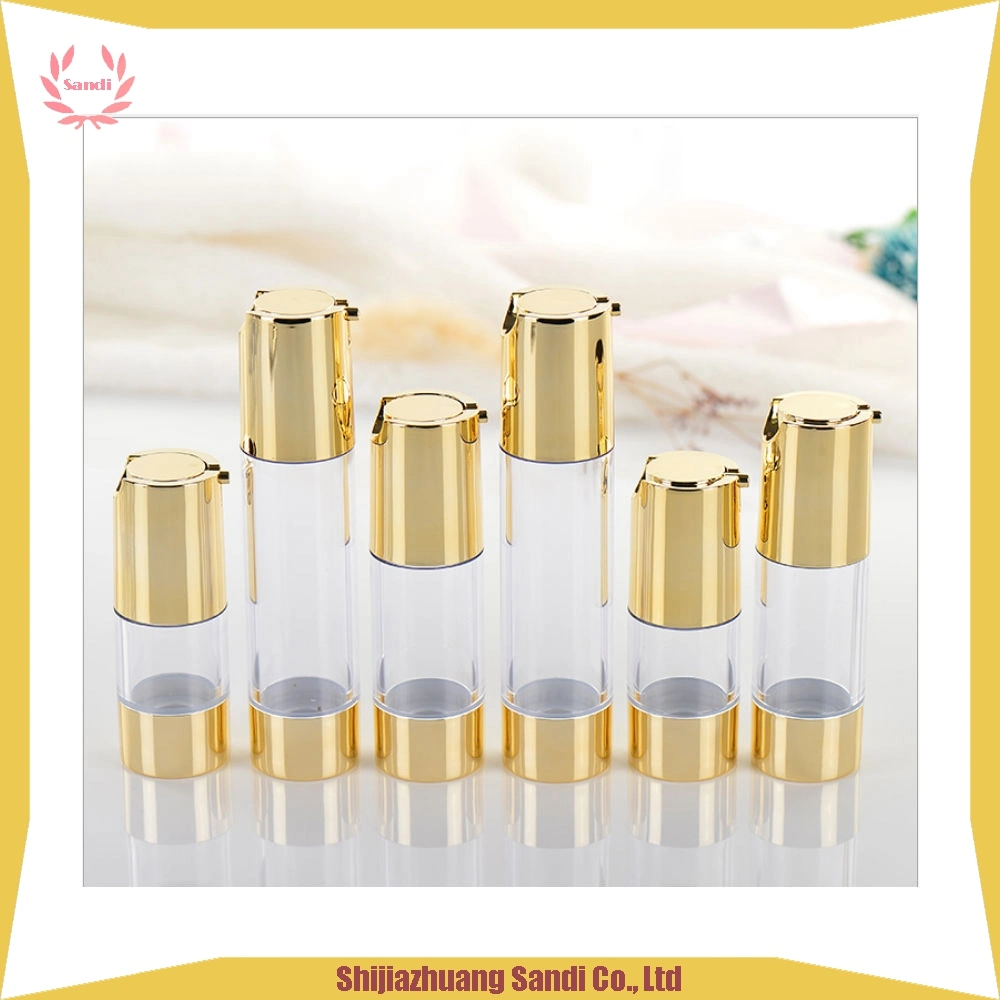 Precision Finished 15ml 30ml 50ml Silver Airless Pump Bottle Refill Lotion Cream Frosted Airless