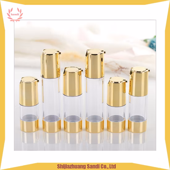 Precision Finished 15ml 30ml 50ml Silver Airless Pump Bottle Refill Lotion Cream Frosted Airless